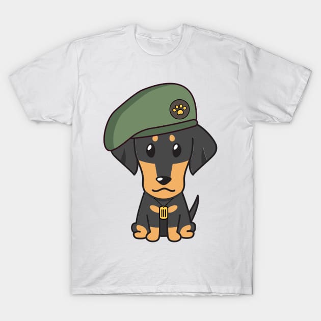 Green Beret Dachshund T-Shirt by Pet Station